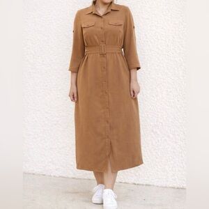 Dainty Jewells Tan Long Sleeve Dress